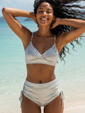 Damen Hochgeschnittener Bikini mit elegantem Wickeloberteil R&B
