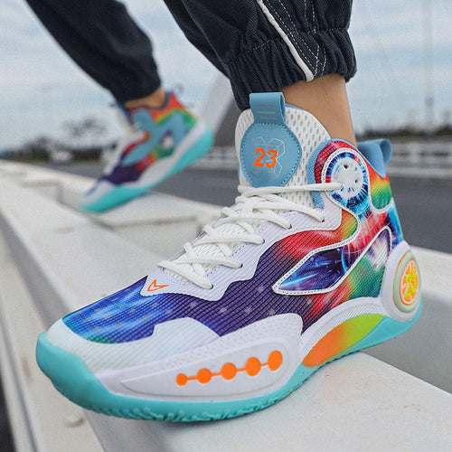 Damen Sportliche High-Top Basketball-Sneaker mit atmungsaktiver Oberflächenstruktur und innovativem Dämpfungssystem R&B