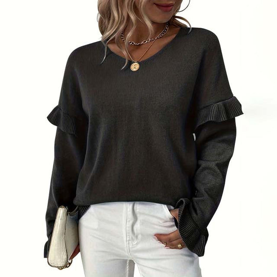 R&B | Einfarbiger Strickpullover Für Kalte Tage