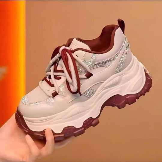 Damen Sportliche Sneakers mit auffälliger Dämpfung und glitzernden Akzenten R&B