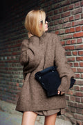 Damen Oversized Strickpullover mit hohem Kragen und weichen Ärmeln R&B