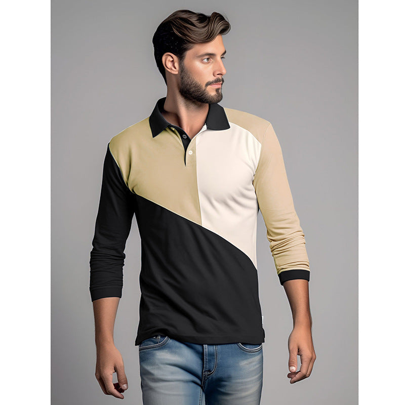 Herren Poloshirt mit modernem Farbblockdesign und komfortablem Schnitt