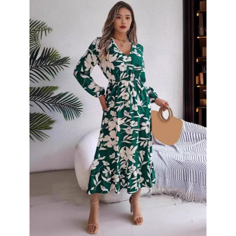 Damen Maxi-Kleid mit blumigem Muster R&B