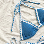 Damen Triangel-Bikini mit verspieltem Zickzackmuster R&B