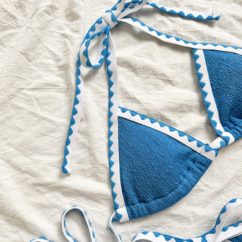 Damen Triangel-Bikini mit verspieltem Zickzackmuster R&B