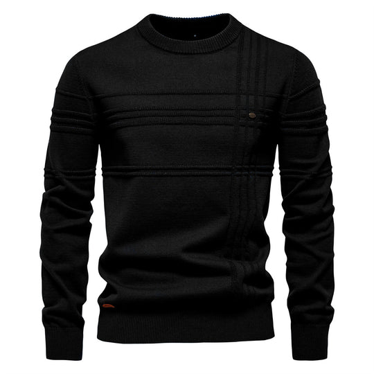 Herren Strickpullover mit modernem Strukturdesign und Komfortpassform R&B