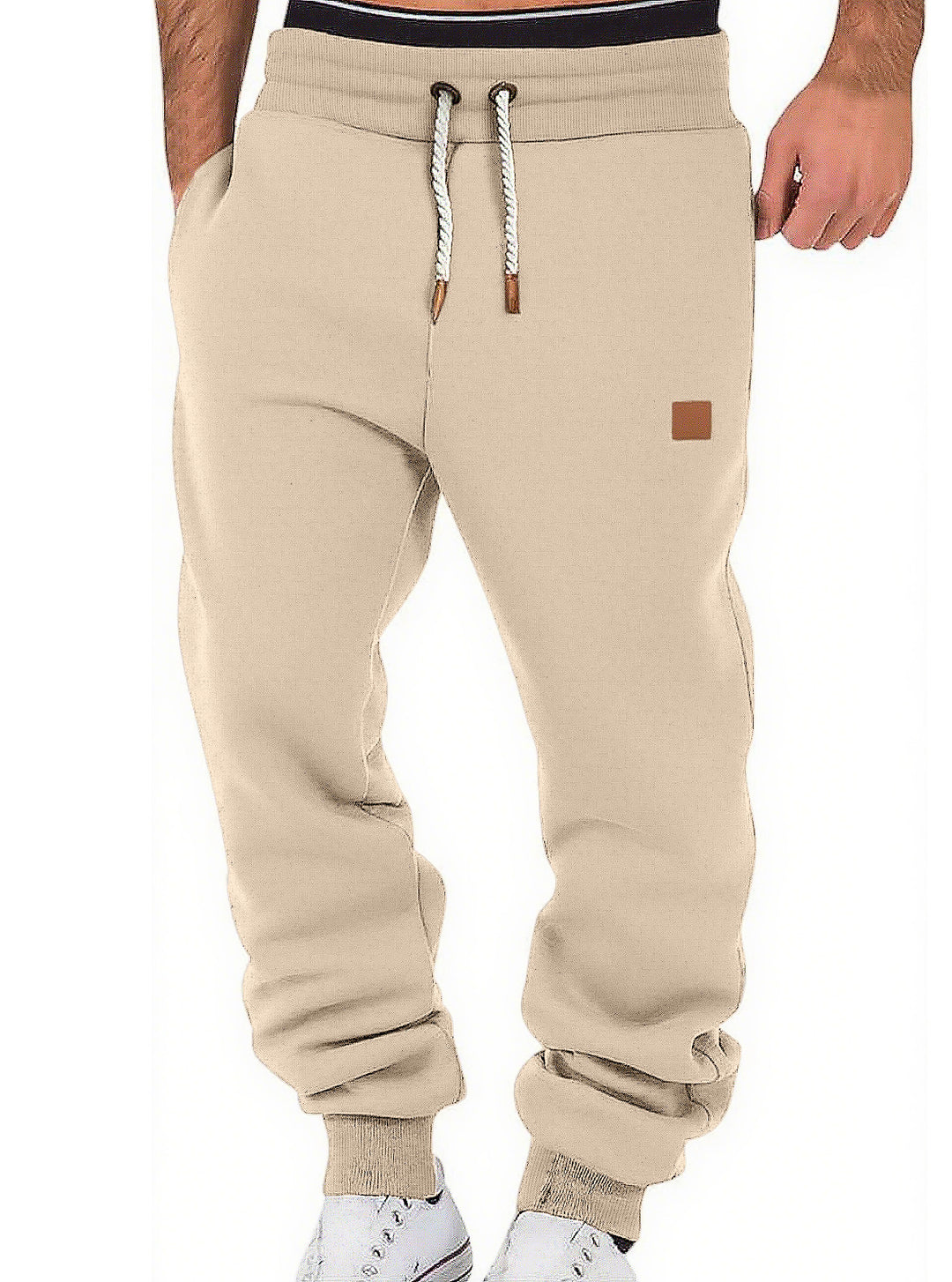 Herren nan komfortable Jogginghose aus hochwertiger Baumwollmischung mit elastischem Bund Kordelzug und Bündchen R&B