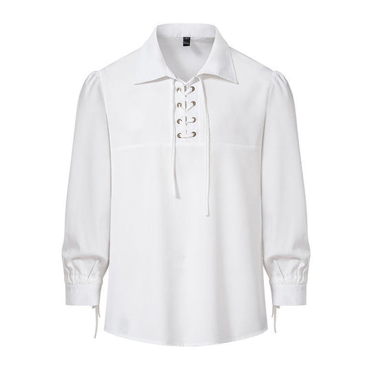 Damen Bluse mit modernem Schnürdesign und lässigen Puffärmeln R&B
