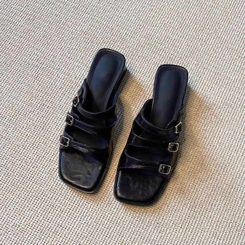 Damen modische Pantoletten mit verstellbaren Riemen und stilvollem Design R&B