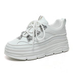 Damen Sportliche Chunky Sneakers mit Glitzer-Applikationen R&B