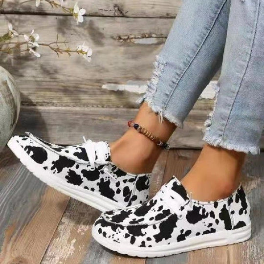 Damen modische Slip-On Sneakers mit tierischem Muster R&B