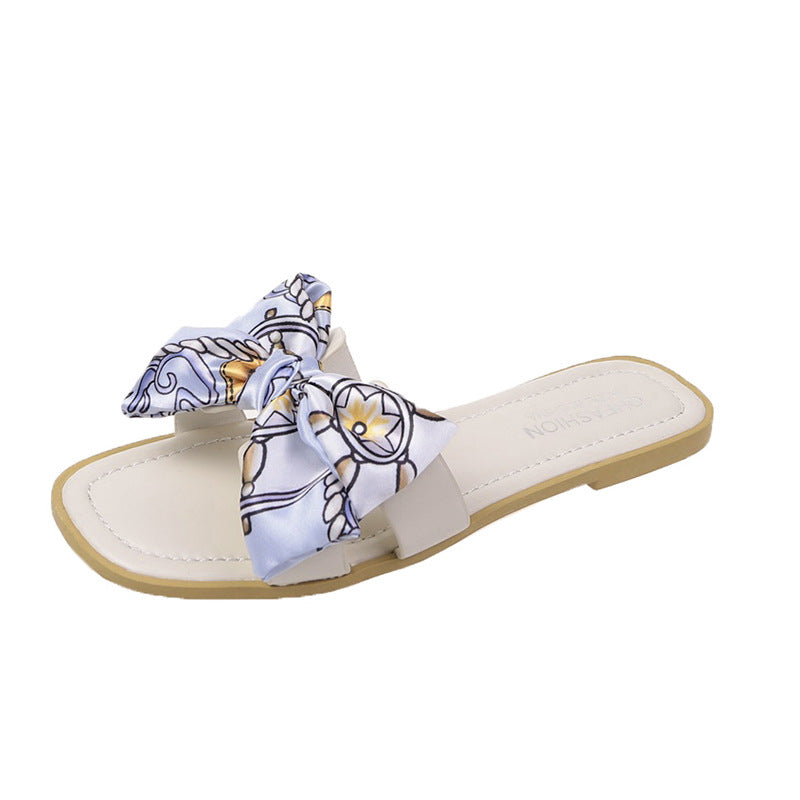 Damen Slide-Pantoletten mit dekorativem Schleifen-Design R&B