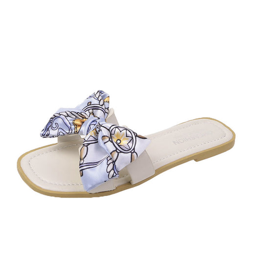 Damen Slide-Pantoletten mit dekorativem Schleifen-Design R&B