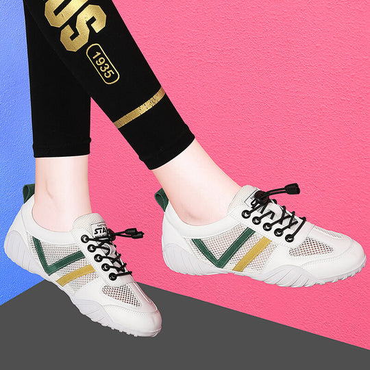 Damen Sportliche Mesh-Sneaker mit rutschfester Sohle und elastischen Schnürsenkeln R&B