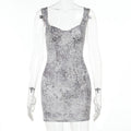 Damen figurbetontes Minikleid mit animalischem Druck R&B