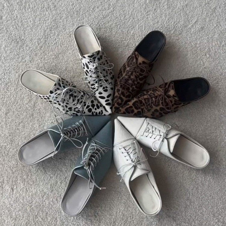 Damen elegante Schnürschuhe mit spitzem Schuhdesign und feinem Leder R&B