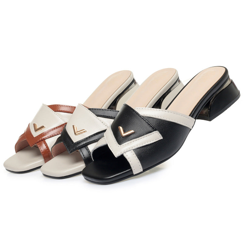 Damen Mules mit modernem Design und elegantem Blockabsatz R&B