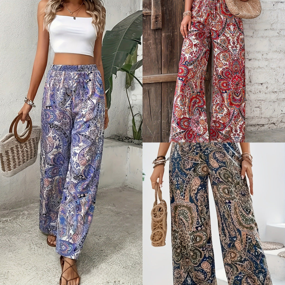 Damen Weite Trendhose im Paisleymuster R&B