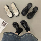 Damen Komfortable Slip-On-Pantoletten mit modischem Riemenverschluss EB