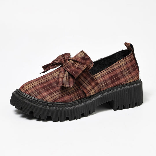 Damen Komfortable Slip-On Loafers mit dekorativer Schleifenapplikation und robustem Profil R&B