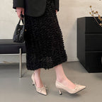 Damen elegante Pumps mit modischem Schleifendesign und bequemem Blockabsatz R&B