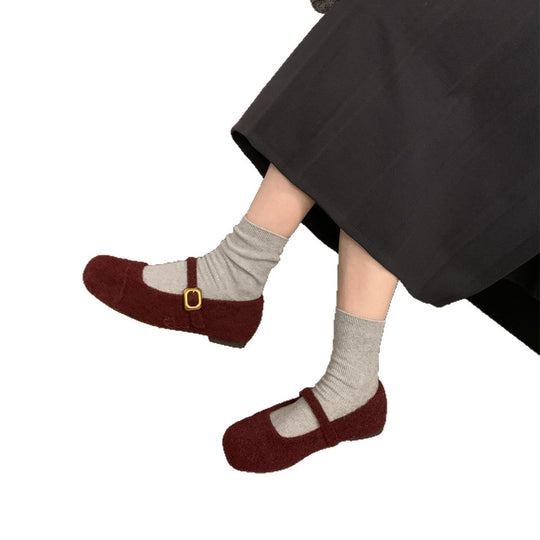 Damen Filz Ballerinas mit praktischem Riemchen und luxuriösem Innenfutter R&B