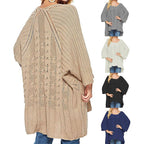 Damen Großer Strickpullover mit asymmetrischem Schnitt und lässigem Stil R&B