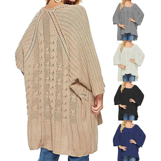 Damen Großer Strickpullover mit asymmetrischem Schnitt und lässigem Stil R&B
