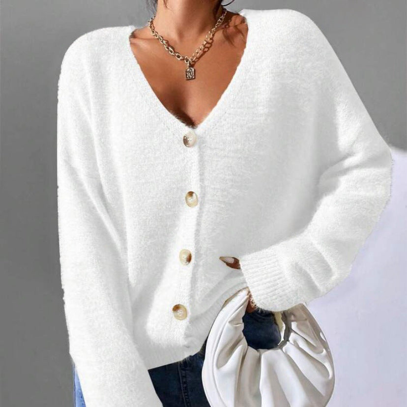 Damen Strickcardigan kuschelig mit dekorativen Knöpfen