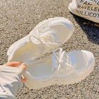 Damen Atmungsaktive Sneaker mit modischem Netzdesign und Glitzerakzenten