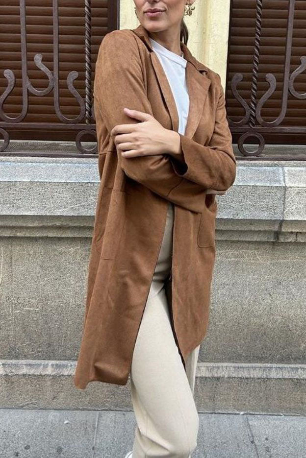 R&B | Langer Wildleder Trenchcoat