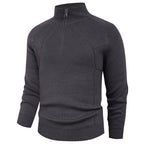 Herren Strickpullover mit modernem Reißverschluss und eleganter Struktur R&B
