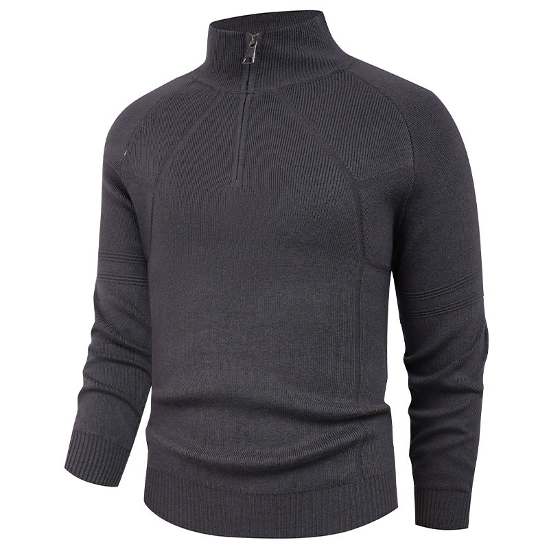 Herren Strickpullover mit modernem Reißverschluss und eleganter Struktur R&B