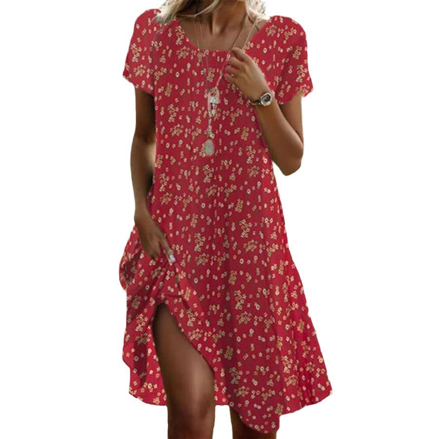 Damen Freizeitkleid mit asymmetrischem Saum und Taschen R&B