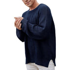 Herren eleganter Strickpullover mit strukturiertem Design und modernem Schnitt R&B
