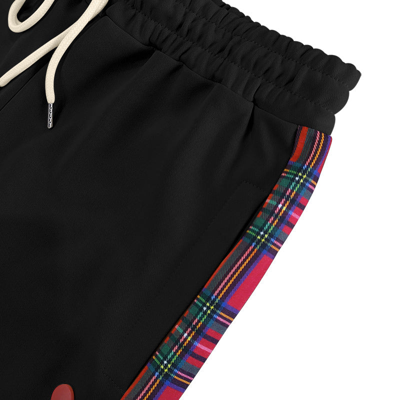 Herren Sportliche Freizeithose mit Knopfleisten und Karomuster R&B