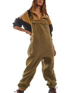 Damen Flauschiger Overall mit verstellbaren Trägern und Eingrifftaschen R&B