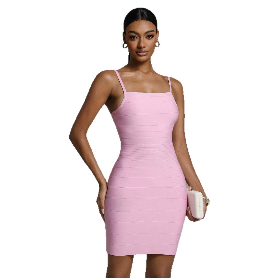 Damen Figurbetontes Minikleid mit feinen Trägern R&B