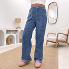 Damen Weite Jeans im verspielten Herzdesign R&B