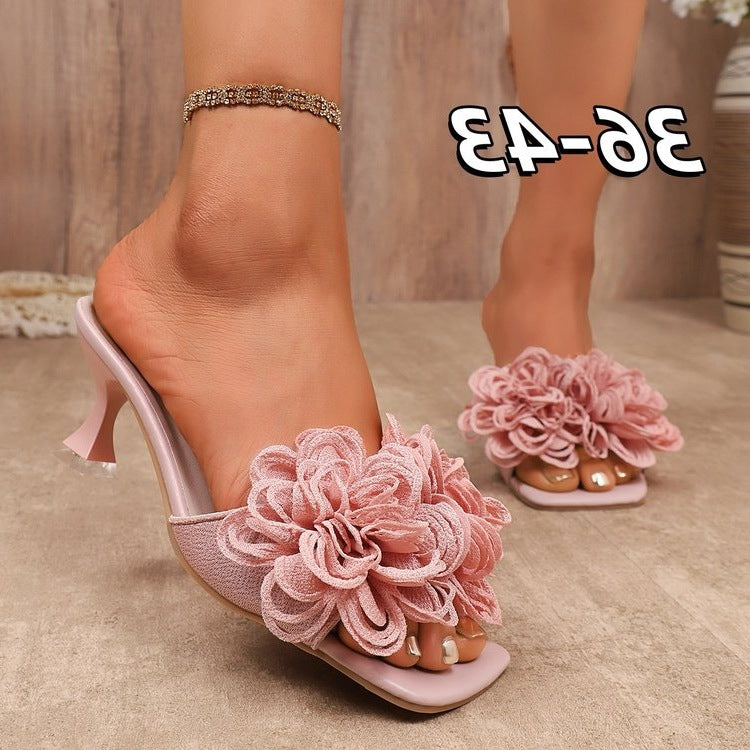 Damen elegante Hausschuhe mit floralen Applikationen R&B