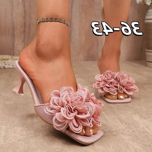 Damen elegante Hausschuhe mit floralen Applikationen R&B