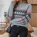 Damen Strickpullover mit geometrischem Muster und weitem Schnitt