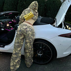 R&B | Unformal Kontrastfarbe Gesamt Hoodie Langarm Sweatshirt Hose Zwei Teile Camouflage Strickjacke Hose Set