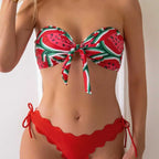 Damen Bandeau-Bikini mit verspieltem Knotendesign R&B