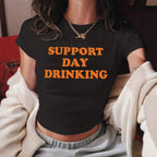 Damen Crop-T-Shirt mit kreativem Spruchdesign R&B
