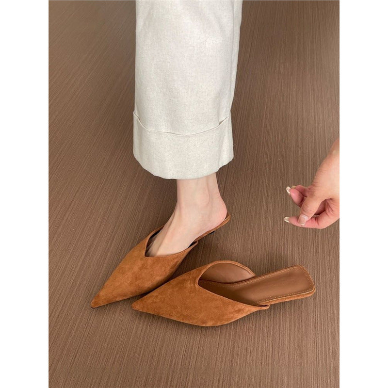 Damen spitze Mules mit elegantem Velourslederfutter R&B
