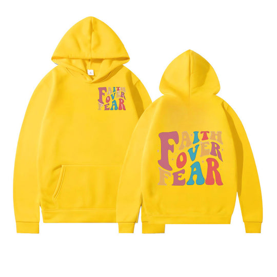 Damen Kapuzenpullover mit kreativem Schriftzug und weichem Innenfleece R&B