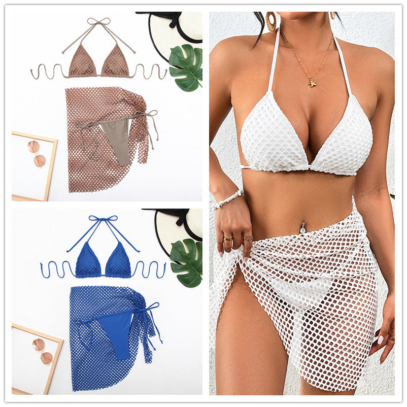 Damen Netz-Bikini-Set mit Wickelrock R&B