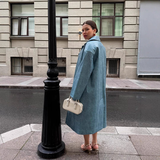 Damen oversized Denim-Trenchcoat R&B