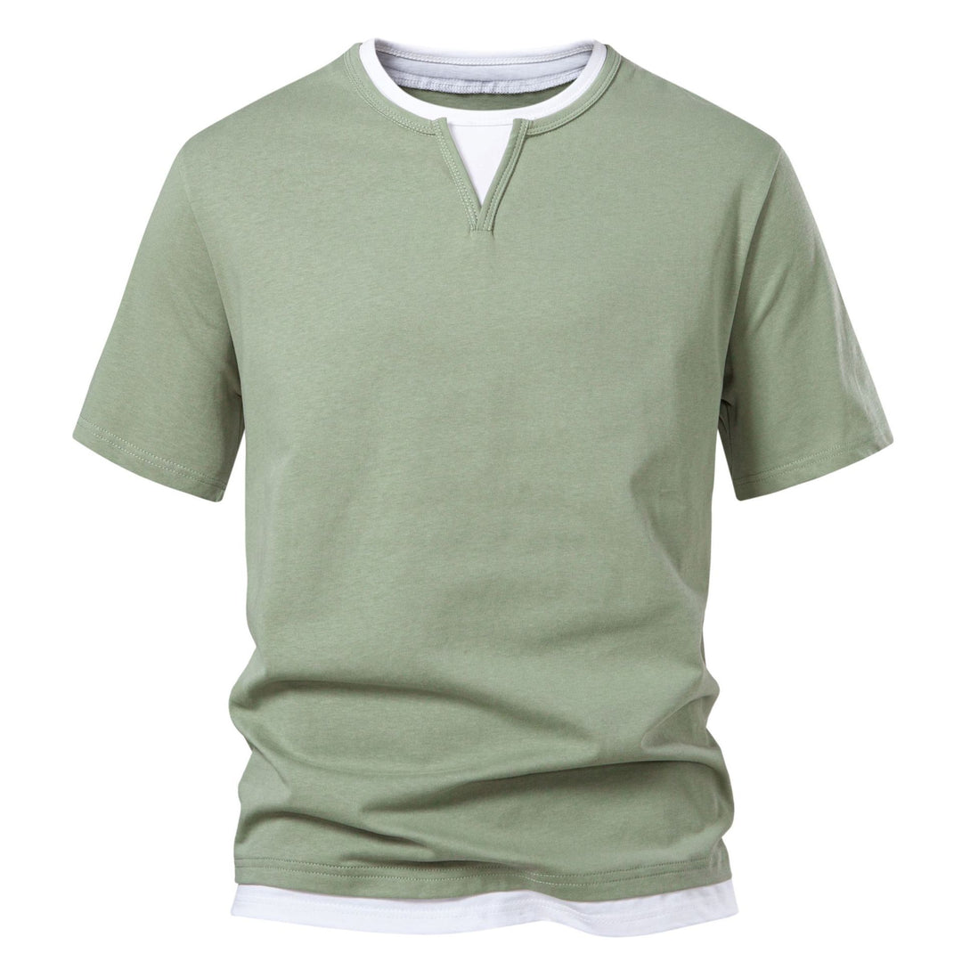 Herren Kurzarmshirt mit modernem Stehkragen R&B
